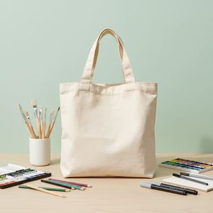 Wholesale Custom <b>Large</b> Fashion <b>Canvas</b> Tote <b>Bag</b> with Zipper Closure Polyester Lining Custom Logo Printing - Product Image 1
