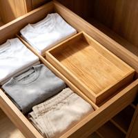 Organisateur de tiroir en bambou Fabsome pour ustensiles de cuisine, couverts, plateaux de rangement en bambou pour tiroirs de salle de bain, 38 x 15 cm, lot de 2