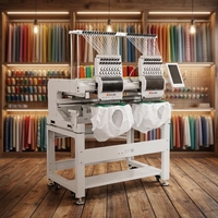 Machine à broder informatisée à deux têtes Honrain multilingue (français, espagnol) pour usage domestique, moteur 1200 tr/min