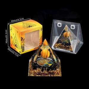 Pyramide décorative en cristal naturel en gros, moulée en résine avec <span class=keywords><strong>fragments</strong></span> de cristal, mini-ornement pour la maison - Product Image 3