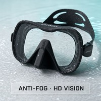Masque de plongée sans cadre, lentille en verre trempé en silicone, anti-buée, HD, vue large, masque de plongée pour adultes, plongée sous-marine