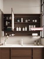 Meuble-lavabo suspendu Skeleton Line avec rangement multifonctionnel, miroir et vasque en céramique, taille personnalisée, OEM