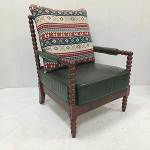 Sillón de Salón de Estilo Francés Vintage de Mediados de Siglo, con Perlas, Sensación de Alta Gama, Madera Maciza, Asiento Individual con Respaldo - Product Image 4