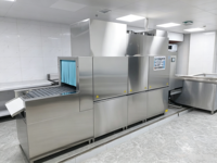 Lavavajillas de túnel frontal confiable y duradero, de fácil mantenimiento y limpieza, hasta 2500 piezas/hora, para hoteles, restaurantes y grandes servicios de catering