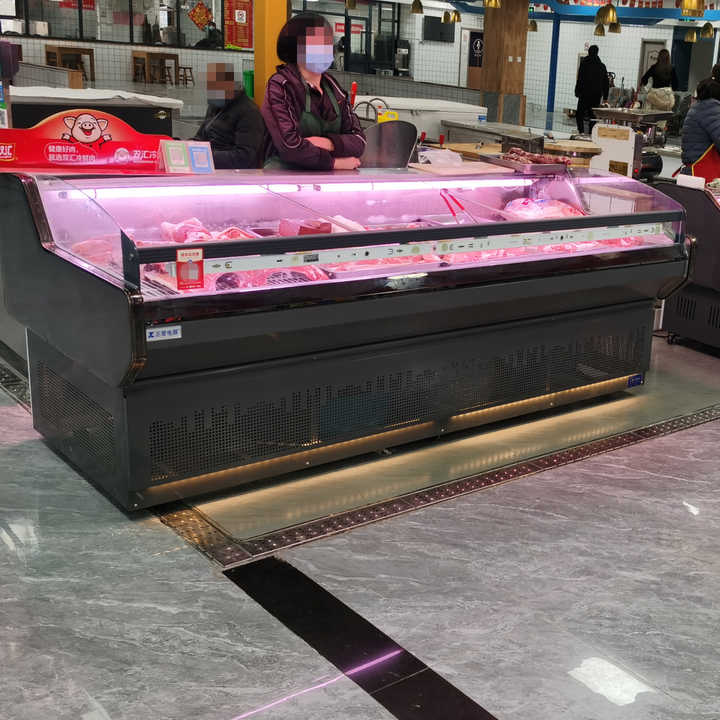 Commercial Single-Temperature Meat Display Refrigerator Open Door ...