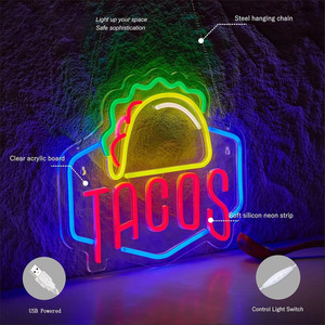 Taco neon <b>sign</b> LED colorful indoor hanging ambient light USB powered ambient light indicator light decorative light 5V 12V - Product Image 2