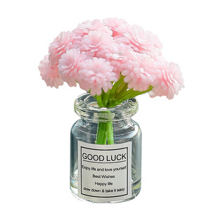 Car Glass Flower <b>Vase</b> Decor Cherry Blossom Pink <b>Small</b> Dashboard Ornament Easy Installation Car Accessories - Product Image 5