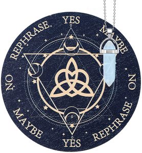 Ensemble de planche <span class=keywords><strong>à</strong></span> pendule avec collier <span class=keywords><strong>à</strong></span> pendule en cristal blanc, divination par la <span class=keywords><strong>radiesthésie</strong></span>, lune, sorcellerie, kit d'accessoires d'autel Wiccan - Product Image 1
