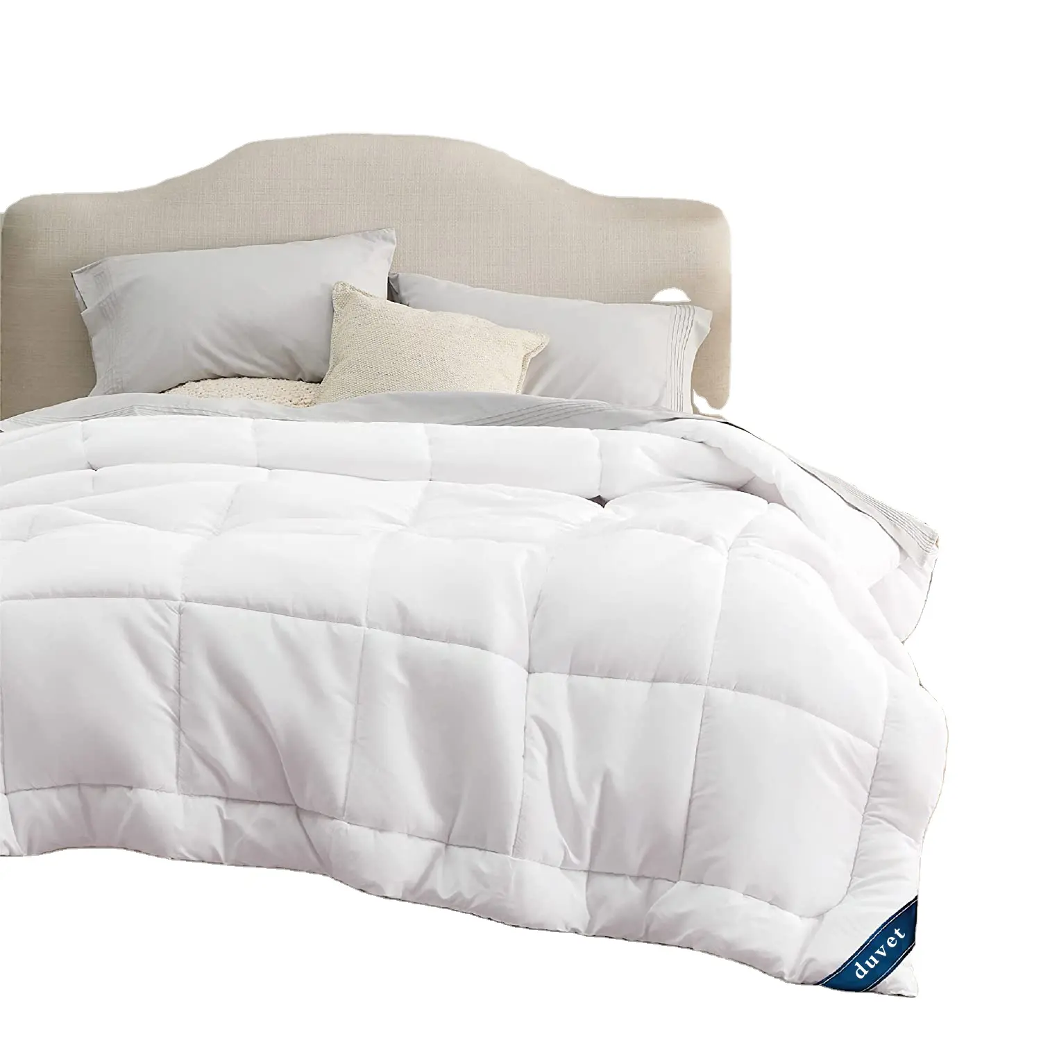 All Season Down Alternative Comforter Twin Size - White Fluffy Duvet Insert With Corner Tabs - Plush Microfiber Fill