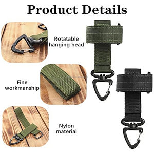 Crochet pivotant Clip Boucle Porte-clés Tactique Boucle Suspendue Mousquetons Escalade Corde Porte-clés pour Gant Camping En Plein Air - Product Image 3