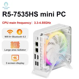 Envío Rápido GenMachine AMD <span class=keywords><strong>Ryzen</strong></span> <span class=keywords><strong>7</strong></span> 7535HS MINI PC Win 11 <span class=keywords><strong>Pro</strong></span> DDR5 4800Mhz 256/512GB SSD WIFI6 Computadora de Escritorio para Juegos - Product Image 2