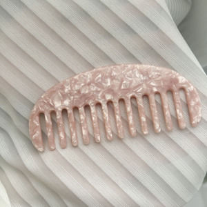 SAIYII vendita calda all'ingrosso 4mm di spessore rosa donne acetato pettine a denti larghi accessori per capelli in marmo coreano pettini per capelli personalizzati - Product Image 4