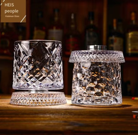 Verre à whisky rotatif lumineux avec fonction de décompression, design rétro de luxe léger pour whisky et bière