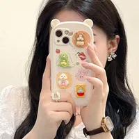 Nouveau dessin animé mignon fille Animal étui de téléphone pour iPhone 13 12 11Por Max 7 8 Plus XS XR objectif étui tout compris