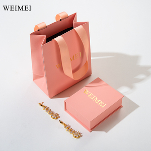 Custom Color Book-Shaped Cardboard Paper Jewelry Packaging <b>Box</b> with Paper Bag for Ring <b>Earring</b> Necklace <b>Gift</b> - Product Image 6