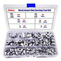 Kit Surtido de 165 Tuercas Remachables de Aluminio, Juego de Tuercas Remachables Roscadas Métricas M3-M12 para Automoción, Electrónica 3C y Mantenimiento Industrial