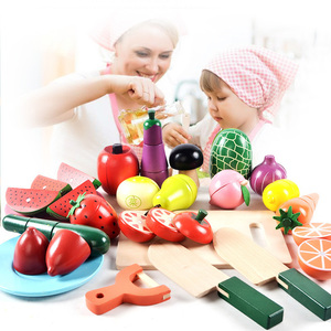 Ensemble de cuisine pour enfants de haute qualité Jouets de fruits <span class=keywords><strong>et</strong></span> légumes en baril Offre Spéciale fruits <span class=keywords><strong>et</strong></span> légumes en bois colorés - Product Image 3