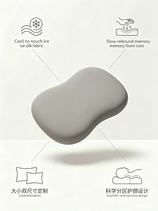 Oreiller ergonomique cervical en mousse à mémoire de forme avec housse rafraîchissante en soie glacée, soulagement des douleurs cervicales, soutien multi-usage, coussin de sommeil pour lit, bureau, canapé - Product Image 3