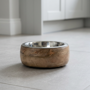 Comederos Dobles Elevados de Madera para Mascotas, Comederos de Acero Inoxidable para Perros y Gatos, Juego de Platos para Comida y Agua - Product Image 5