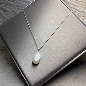 Pendentif en argent 925, style romantique français, queue de poisson, perle baroque naturelle, grande chaîne de clavicule, pour le quotidien, tendance - Product Image 3