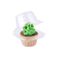 Boîtes à cupcakes individuelles transparentes rondes en RPET/PET, contenants à dessert en plastique écologiques jetables personnalisés 2022