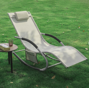 Silla de salón de gravedad cero, silla de césped plegable, silla de Patio reclinable ajustable con almohada y mesa auxiliar, adecuada para Patio de piscina - Product Image 5