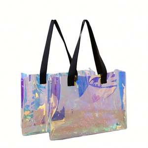 Custom Transparent PVC Shopping <b>Bag</b> Holographic Pvc <b>Tote</b> <b>Bag</b> - Product Image 1