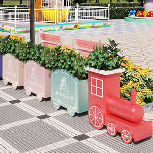 Cartoon Outdoor Flower Box Metal Wrought Iron Floor Standing Plant <b>Stand</b> For Shopping Mall Pedestrian Street Decor - Product Image 3