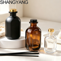 Nouvelle conception, flacon de parfum en verre noir personnalisé de 50 ml, 150 ml, 500 ml, flacon diffuseur de parfum en verre vide de luxe de 200 ml