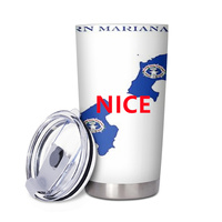 Mug de voiture personnalisé à thème distinctif de Saipan, avec intérieur en acier inoxydable résistant à l'usure, idéal pour les voyages routiers et les activités sportives