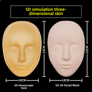Peau d'entraînement en silicone 5D pour le visage - Coussin facial humain 3D pour la <span class=keywords><strong>formation</strong></span> au microblading des sourcils et au <span class=keywords><strong>maquillage</strong></span> permanent - Product Image 4
