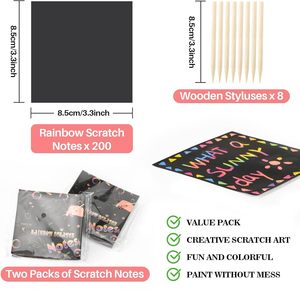 Cartes de vœux en papier <span class=keywords><strong>à</strong></span> gratter arc-en-ciel, estampage <span class=keywords><strong>à</strong></span> chaud - Mini-notes pour <span class=keywords><strong>anniversaire</strong></span>, Noël, classe, Saint-Valentin, cadeaux de fête - Product Image 2