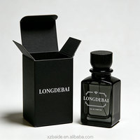 Flacon de parfum carré noir personnalisé 30ml 50ml 100ml avec bouchon en bois, flacons de parfum en verre vides à sertir avec emballage en boîte
