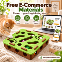 Jouet interactif en feutre OEM en gros pour chat, boîte de jeu puzzle avec circuit de balles, jouet d'enrichissement pour chat d'intérieur, couleur et emballage personnalisés avec logo