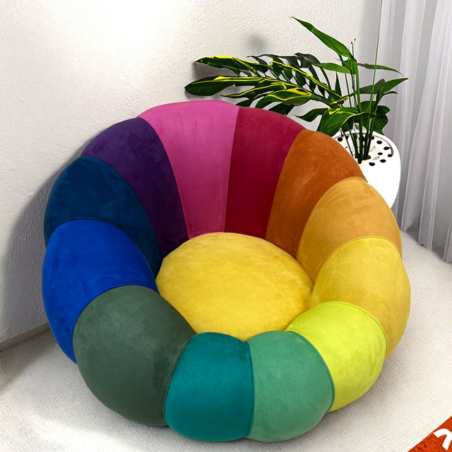Factory Latest Compression Packing Modular Flower Sofa in Box Vacuum Fabric Couch Sofa Vacuum Compression Lounge Sofa Chair