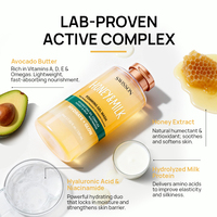 Gel Douche Moussant Lacté Hydratant et Nourrissant au Miel, Parfumé, pour une Peau Douce, Éclatante et Rafraîchissante