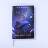 Impression de livres reliés personnalisés : Roman science-fiction haut de gamme avec bords pulvérisés, estampage à chaud argenté et jaquette