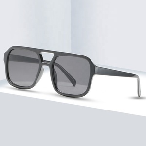Gafas de Sol de Piloto a la Moda para Mujer Estilo Vintage con Doble Puente y Lente Amarillo, Gafas de Sol en Tendencia para Dama con Protección UV400 - Product Image 2