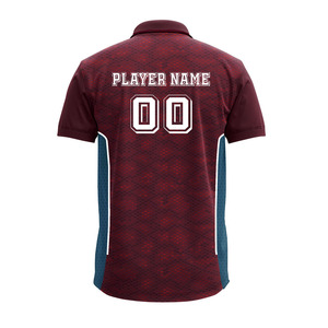 Polo en maille texturée diamantée personnalisé très demandé avec logo imprimé par sublimation et design d'équipe professionnel à vendre - Product Image 4