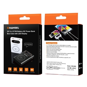 DIY 4x rechargeable <span class=keywords><strong>18650</strong></span> 21700 QC PD FCP AFC 22.5W boîtier d'alimentation à charge rapide 15W boîtier de banque d'alimentation à charge sans fil pour 10000mah - Product Image 6