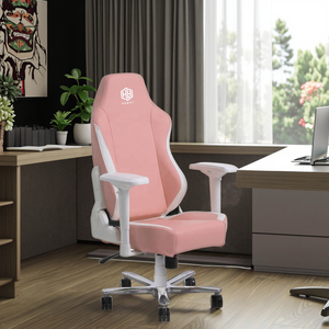HOBOT <strong>Pink</strong> Fabric Swivel Gaming Office <strong>Chair</strong> Adjustable Armrest Computer Racing <strong>Chair</strong> for Gamers - Product Image 6