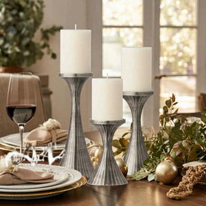 Ensemble de bougeoirs modernes Home Glow pour centre de table de Noël, décoration de la maison, durable - Product Image 1