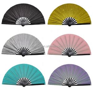 Color sólido Kung Fu Fan Leggings Bolsa Personalizada Grande 33cm Mano Scallion Bamboo Fan-Fábrica al por mayor En Stock - Product Image 1