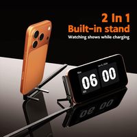 Cable de Carga Tipo-C Invisible con Soporte, Carga Súper Rápida de 240W, Cable de Carga 2 en 1 y Soporte para Teléfono para Juegos y Viajes en Auto