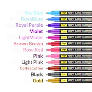 Guangna 157 Pennarello a <span class=keywords><strong>Doppia</strong></span> <span class=keywords><strong>Linea</strong></span> in Plastica Set di 24 Colori - Product Image 1