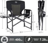 Chaise de camping chauffante extra-large et robuste pour l'extérieur, avec sac latéral isotherme, porte-gobelet et sac de transport assorti
