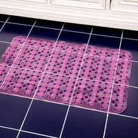 Tapis de sol de salle de bain en PVC moderne et écologique Grand tapis antidérapant pour salle de douche Baignoire Tapis de massage pour pieds Design carré Fabriqué à la machine