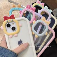 Coque de téléphone transparente antichoc et étanche avec cadre dégradé pour iPhone 14, design de luxe, petite et mignonne, protection anti-chute