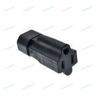 Adaptateur IEC 320 C14 vers Nema 5-15R 3 pôles 15A 125V CA, convertisseur de prise américaine, construction en cuivre et PVC