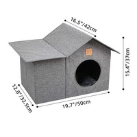 Nichoir pliable pour chat d'extérieur, résistant au vent et à la pluie, abri chaud pour l'hiver avec coussin doux amovible pour petits animaux et chats errants